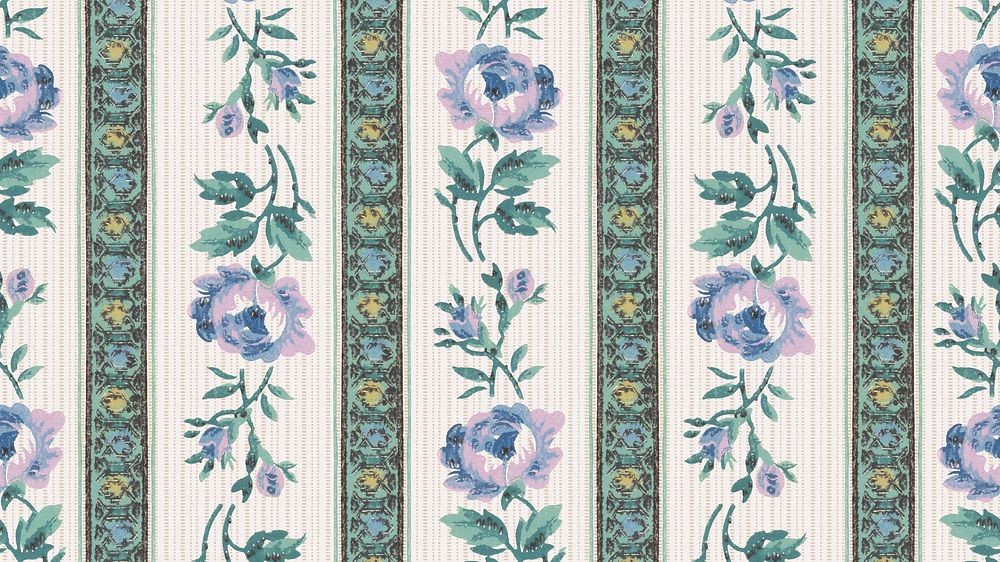 Vintage floral pattern desktop wallpaper. Remixed by rawpixel.