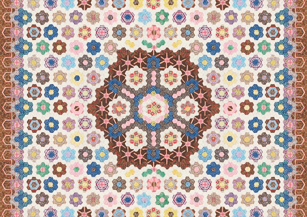 Patchwork quilt pattern background. Remixed by rawpixel.