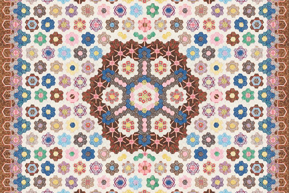 Patchwork quilt pattern background. Remixed by rawpixel.