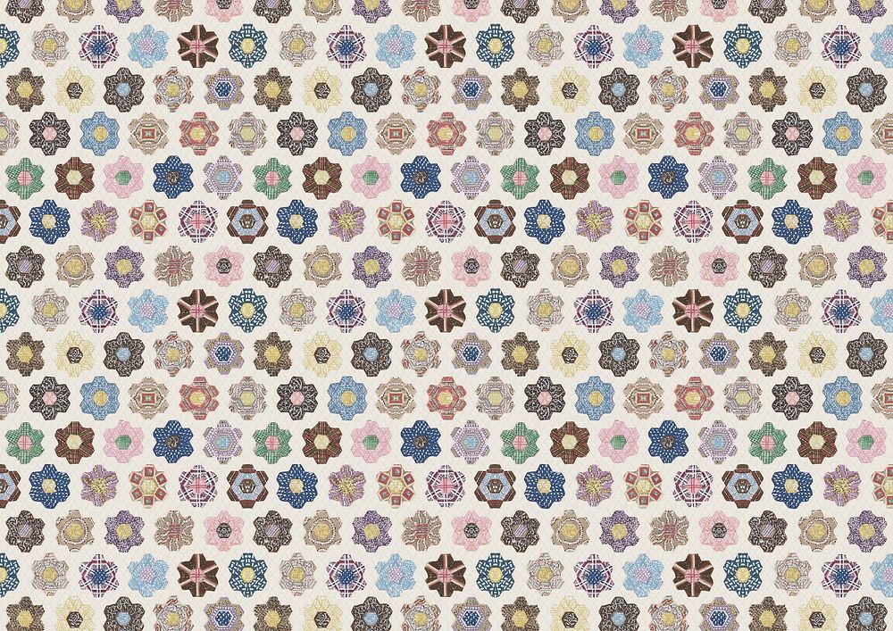 Floral pattern quilt  background. Remixed by rawpixel.