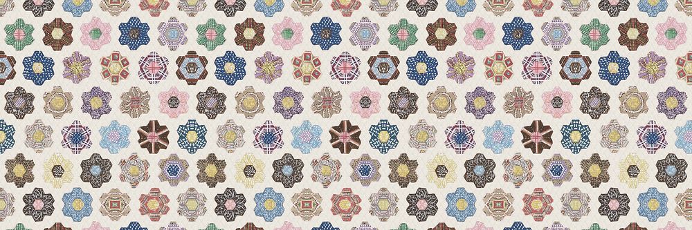 Flower pattern quilt background for Twitter header. Remixed by rawpixel.