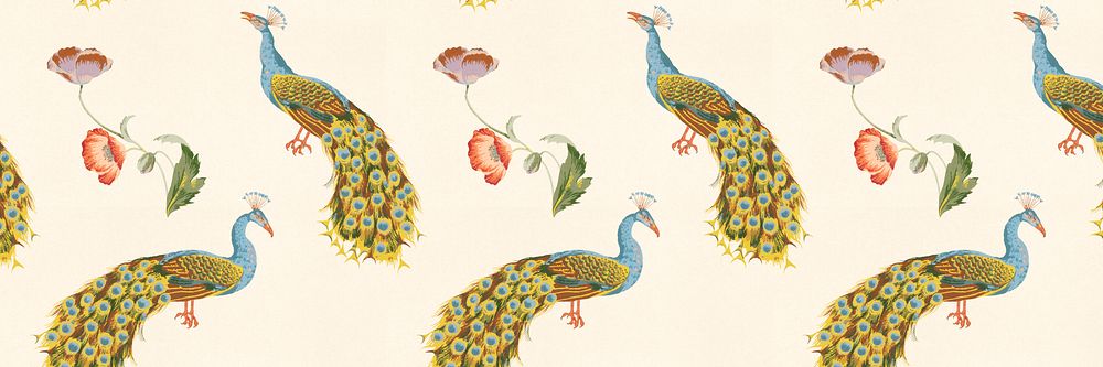 Peacock animal pattern background for Twitter header. Remixed by rawpixel.