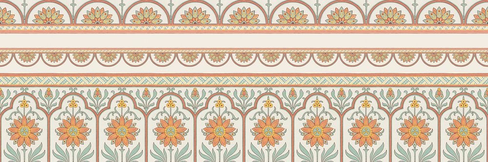 Japanese passion floral  pattern background for Twitter header. Remixed by rawpixel.