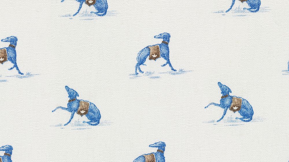 Blue dog pattern desktop wallpaper. Remixed by rawpixel.