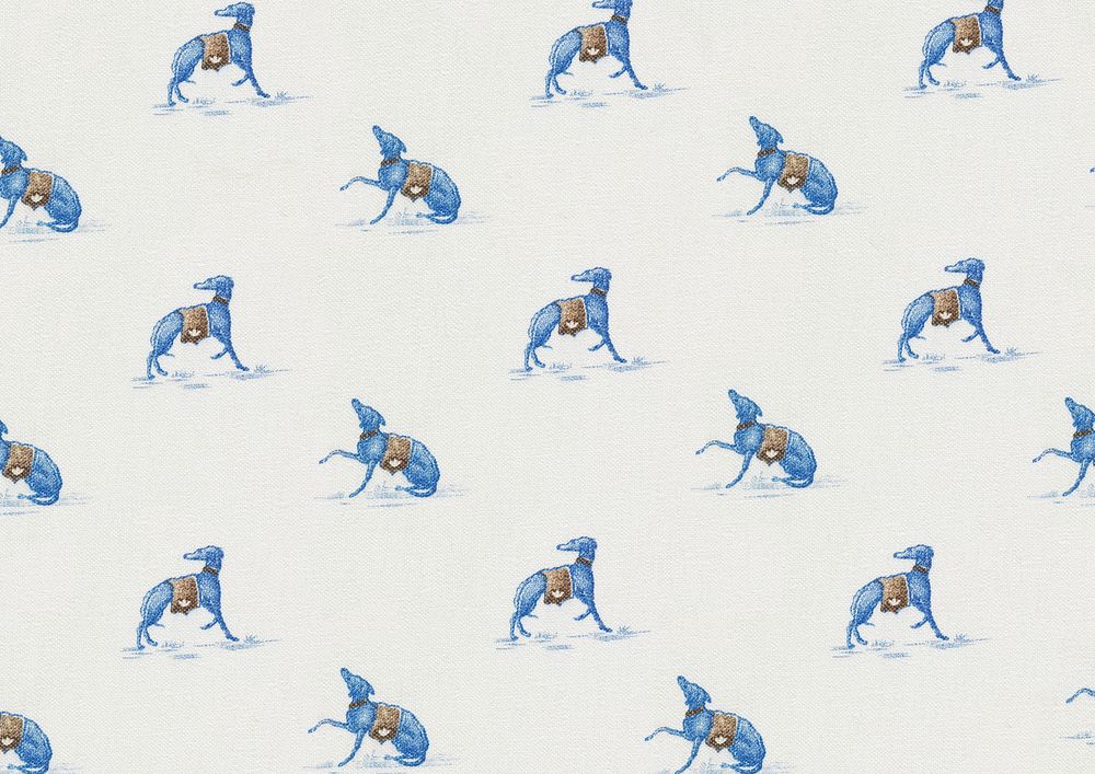 Blue dog pattern background. Remixed by rawpixel.
