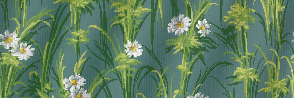 Green floral pattern background for Twitter header. Remixed by rawpixel.