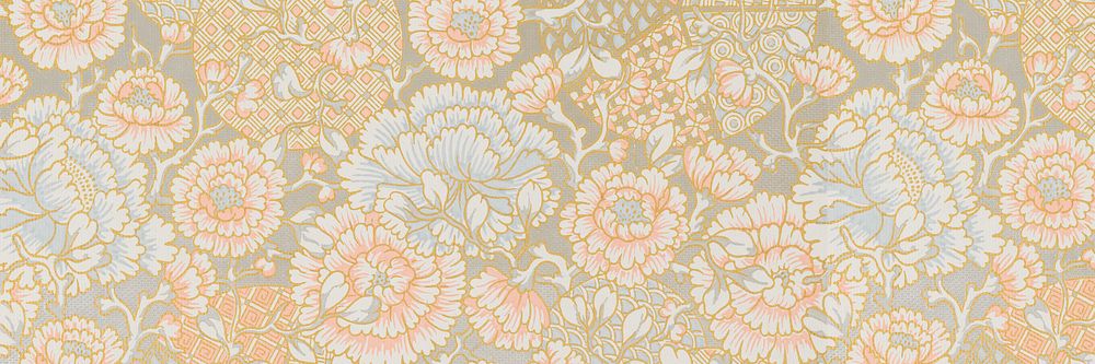 Vintage flower pattern background for Twitter header. Remixed by rawpixel.