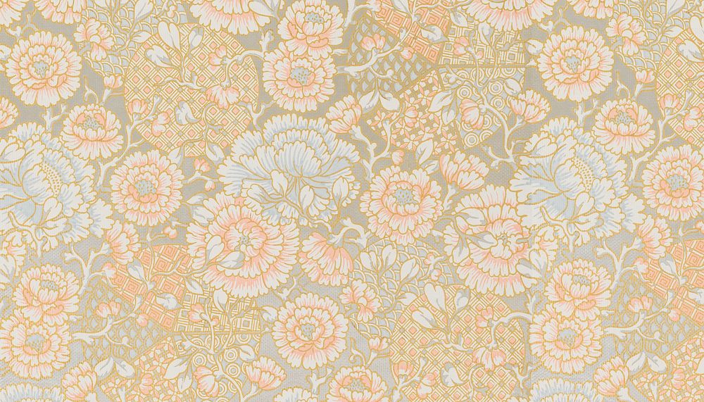 Vintage flower pattern background. Remixed by rawpixel.