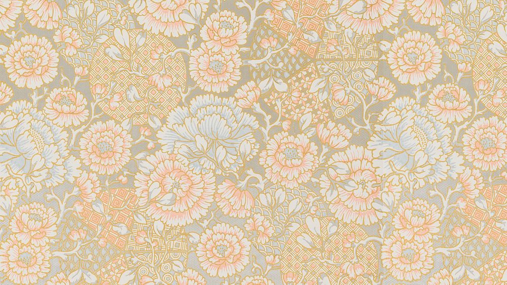 Vintage flower pattern desktop wallpaper. Remixed by rawpixel.