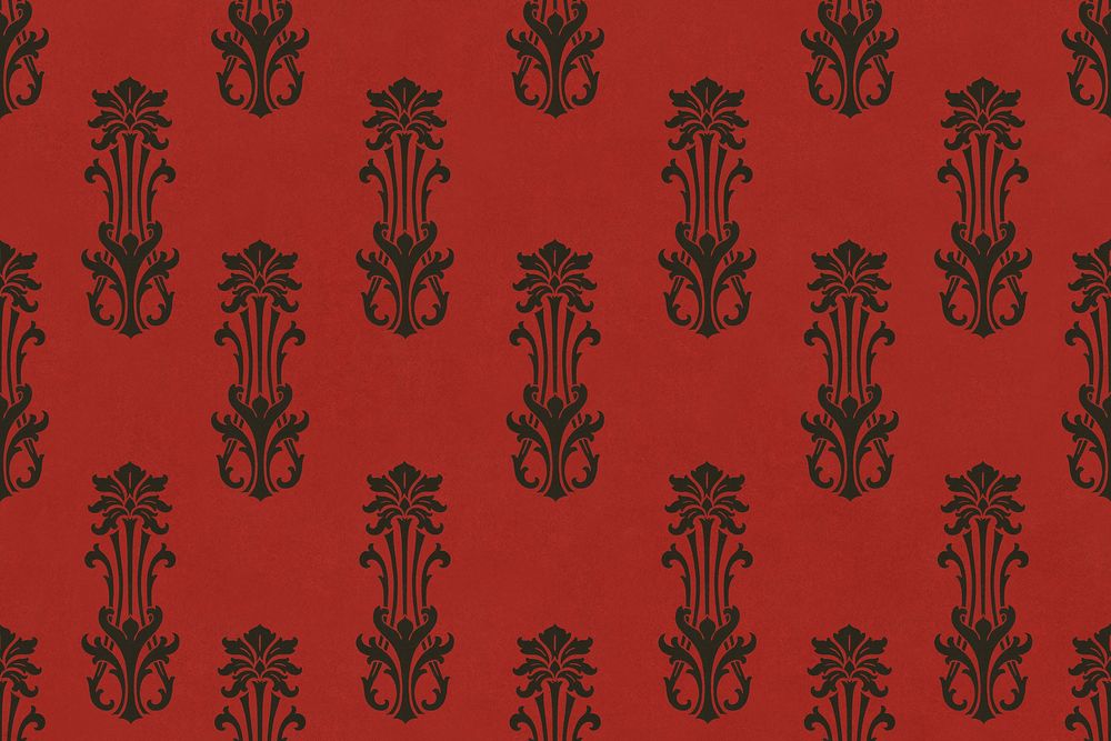 Abstract red pattern, staggered anthemion background. Remixed by rawpixel.