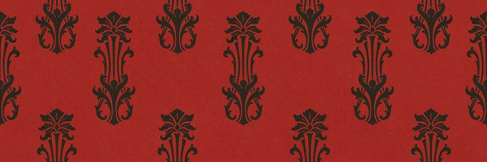 Abstract red pattern, staggered anthemion background for Twitter header. Remixed by rawpixel.