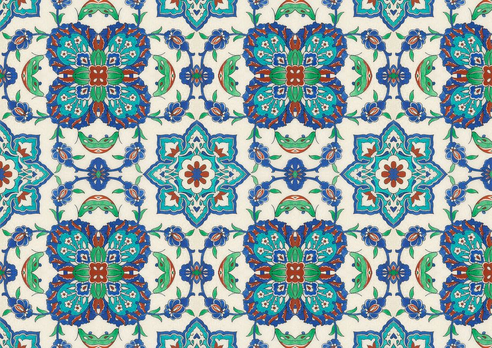 Persian tile pattern background. Remixed by rawpixel.