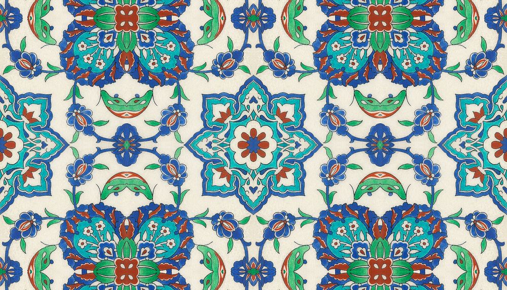 Persian tile pattern background. Remixed by rawpixel.