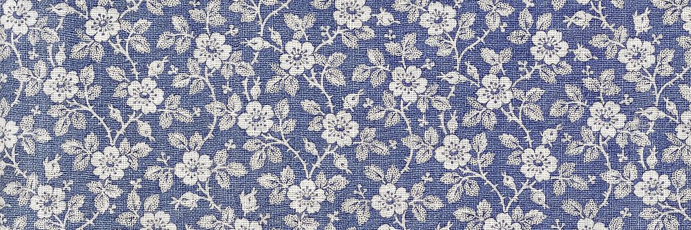 Vintage flower pattern, blue background for Twitter header. Remixed by rawpixel.