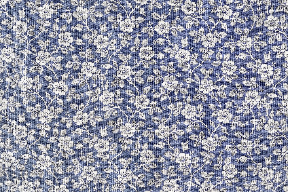 Vintage flower pattern, blue background. Remixed by rawpixel.
