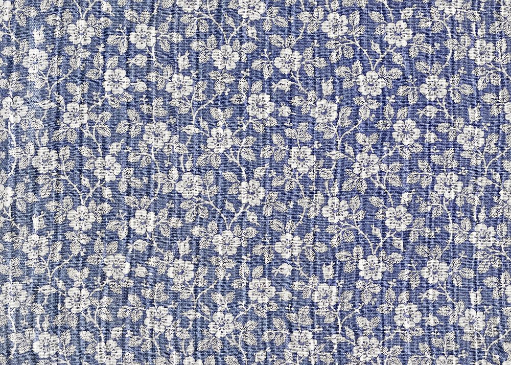 Vintage flower pattern, blue background. Remixed by rawpixel.