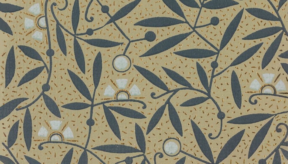 Vintage leaf pattern background. Remixed by rawpixel.