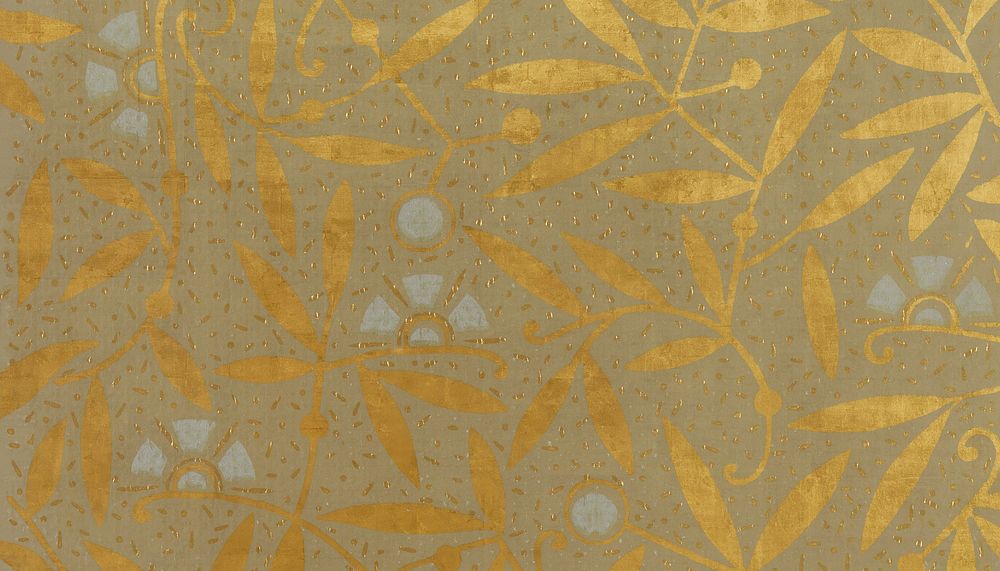 Gold leaf pattern, vintage background. Remixed by rawpixel.