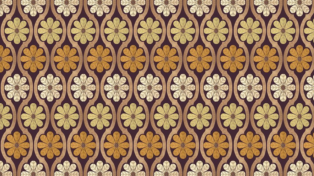 Floral vintage pattern desktop wallpaper. Remixed by rawpixel.