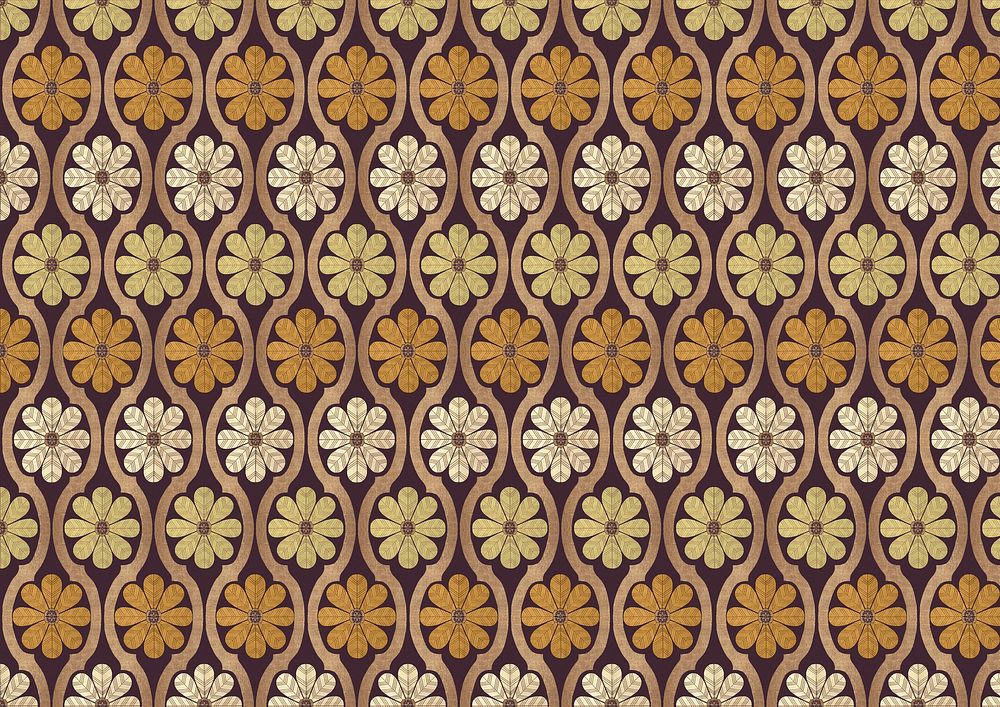 Floral vintage pattern background. Remixed by rawpixel.