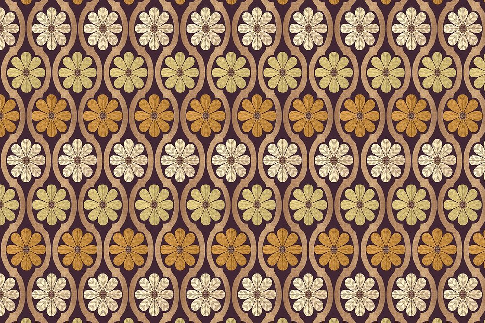 Floral vintage pattern background. Remixed by rawpixel.