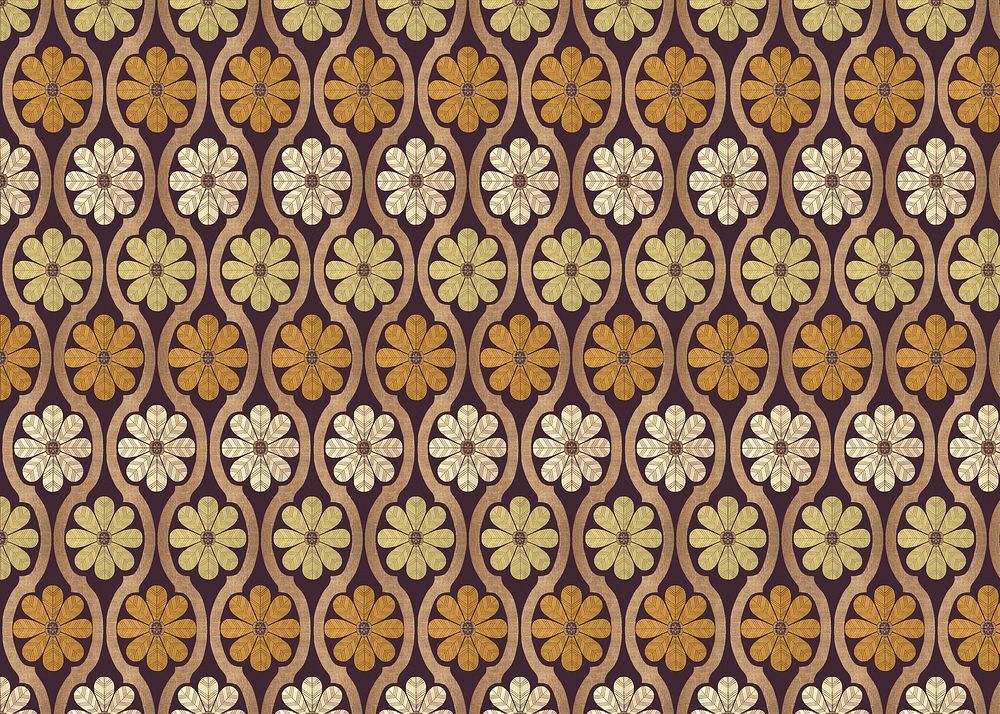 Floral vintage pattern background. Remixed by rawpixel.
