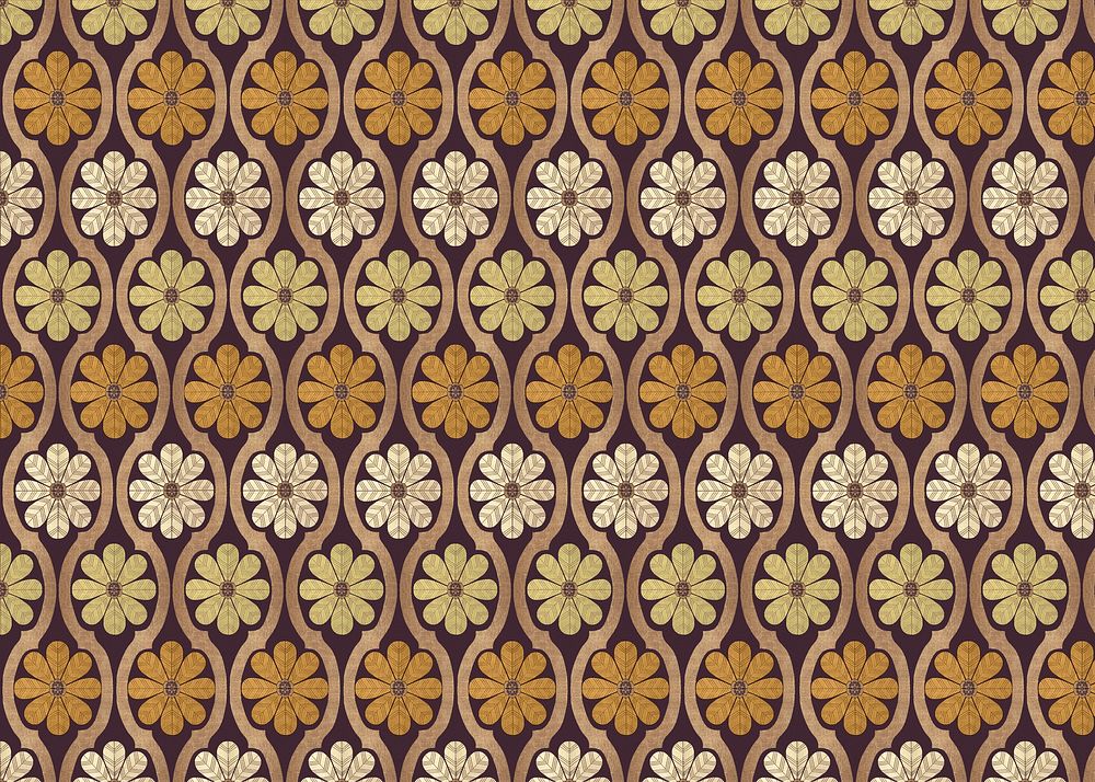 Floral vintage pattern background. Remixed by rawpixel.