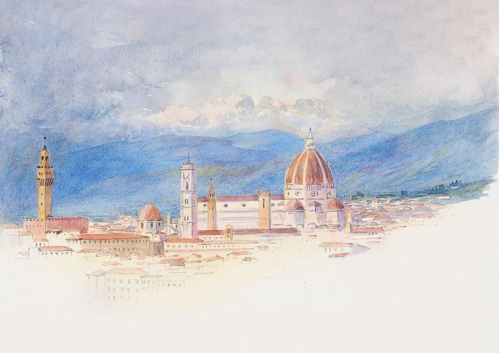 S. Miniato, Florence painting background. Remixed by rawpixel.