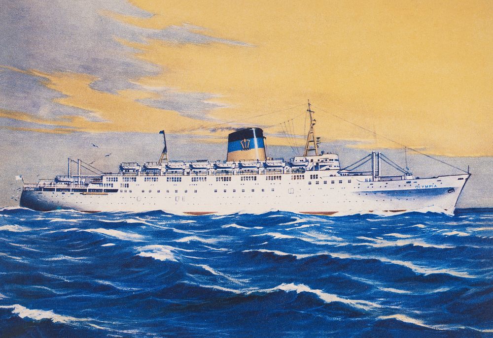 T. s. s. Olympia, General Steam Navigation Co. Ltd of Greece, Greek line (1953&ndash;1960). Original public domain image…