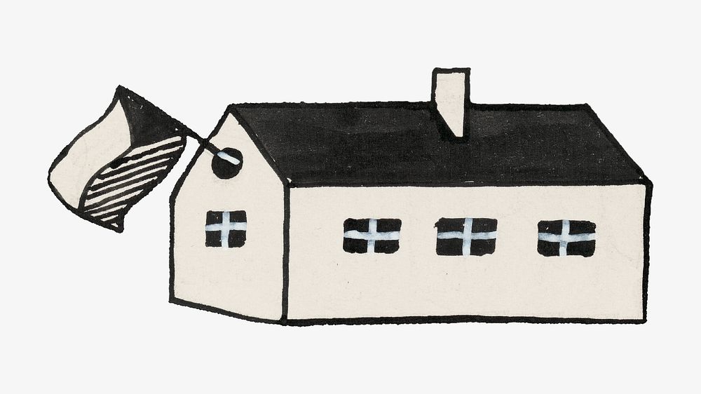 House drawing isolated design. Remixed by rawpixel.