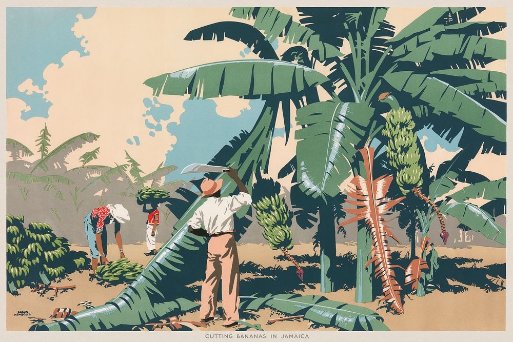 Empire Buying Makes Busy Factories: "Cutting Bananas in Jamaica". Original public domain image from Yale Center for British…