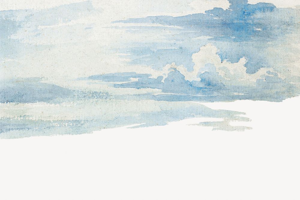 Cloud watercolor border illustration isolated design. Remixed by rawpixel.