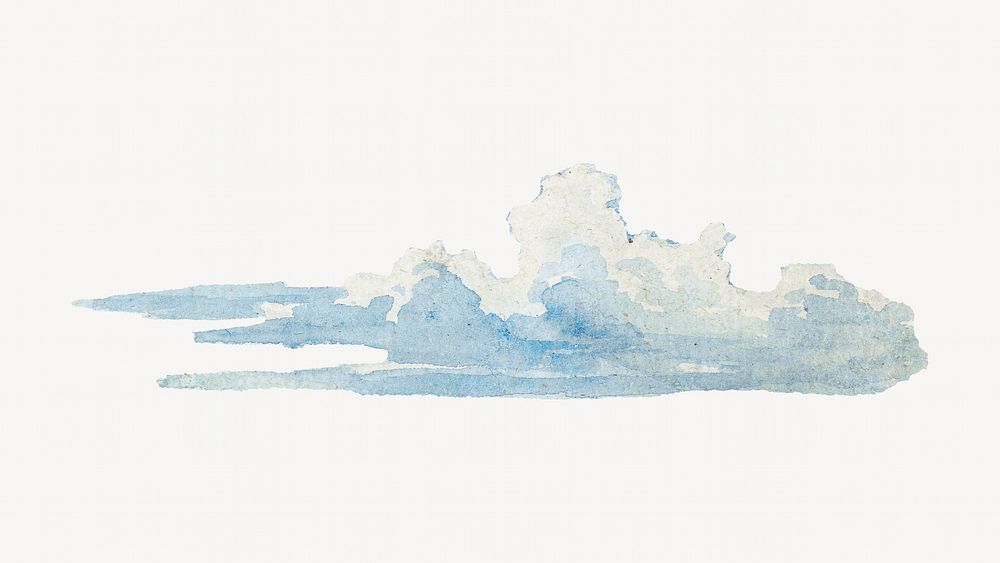 Watercolor cloud illustration isolated design. Remixed by rawpixel.