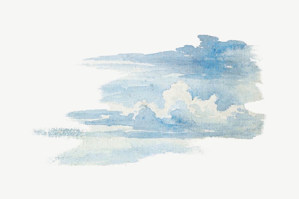 Watercolor cloud  illustration collage element psd. Remixed by rawpixel.
