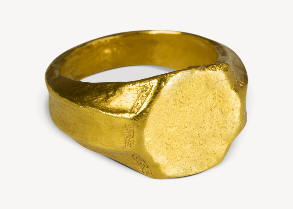 Gold ancient ring.  Remixed by rawpixel. 