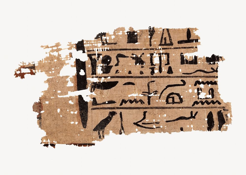 Papyrus fragment, ancient Egyptian art.  Remixed by rawpixel. 