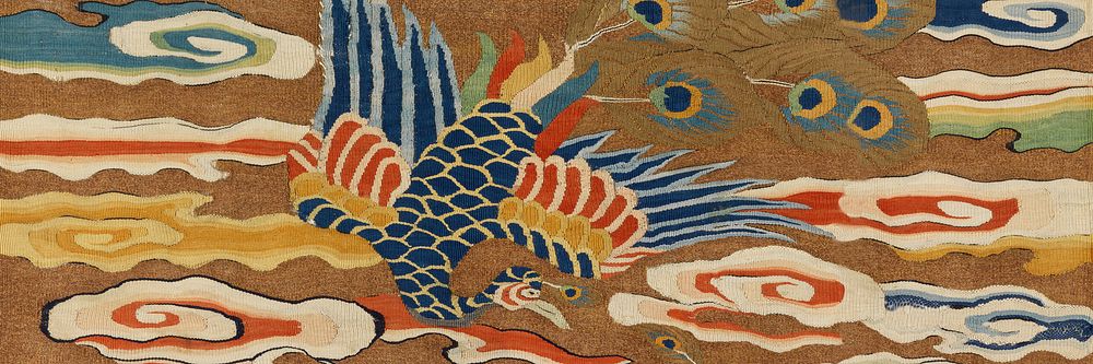 Japanese peacocks background, ancient animal illustration.  Remixed by rawpixel.