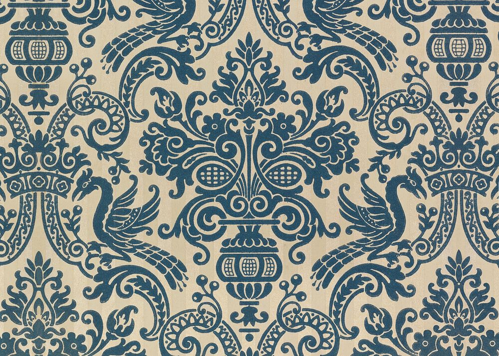 Vintage ornamental flower background, textile pattern.  Remixed by rawpixel.