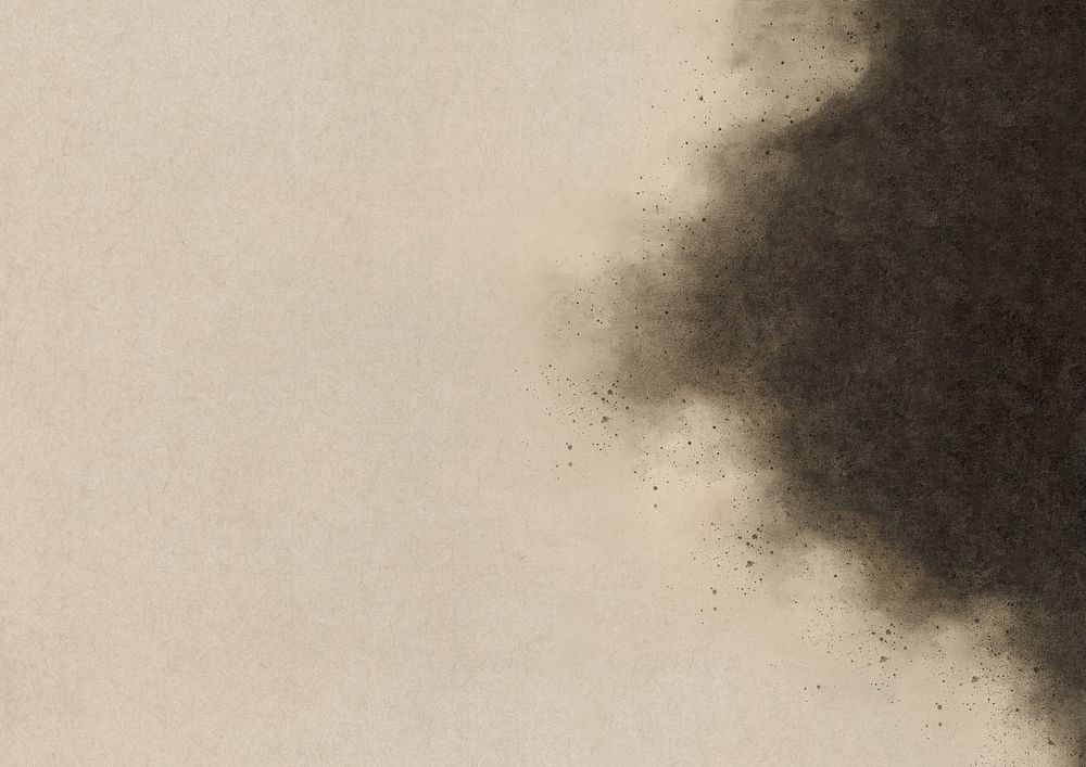 Black smoke border background, beige textured design.  Remixed by rawpixel.