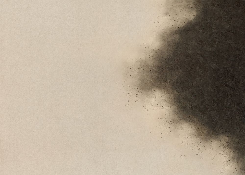 Black smoke border background, beige textured design.  Remixed by rawpixel.