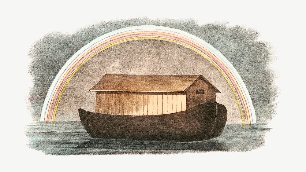 Noah's ark, vintage illustration psd. Remixed by rawpixel.