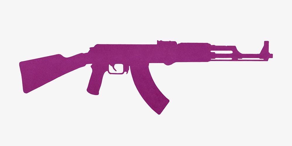 Purple rifle gun silhouette.  Remixed by rawpixel. 