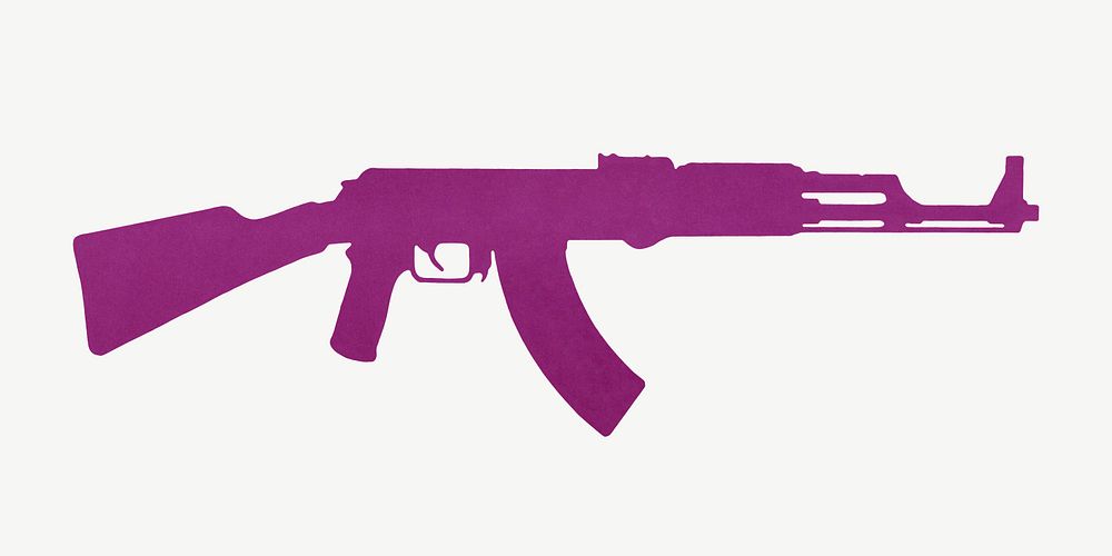 Purple rifle gun silhouette psd.  Remixed by rawpixel. 