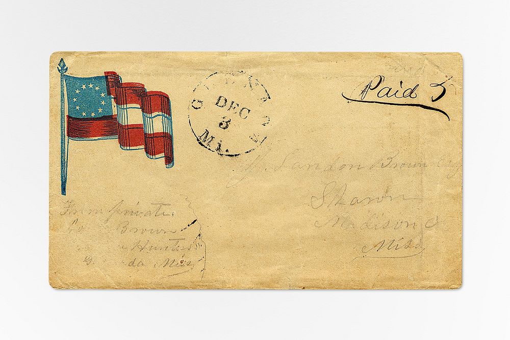 Confederate Civil War Patriotic cover (1861) vintage letter envelope. Original public domain image from The Smithsonian…