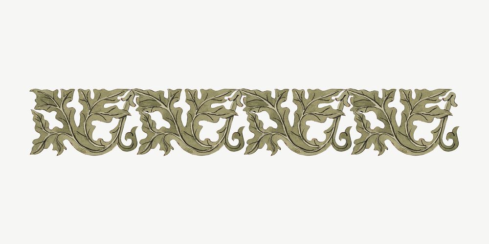 Ornate leaf divider, decorative element by Charles Dyce psd.  Remixed by rawpixel. 