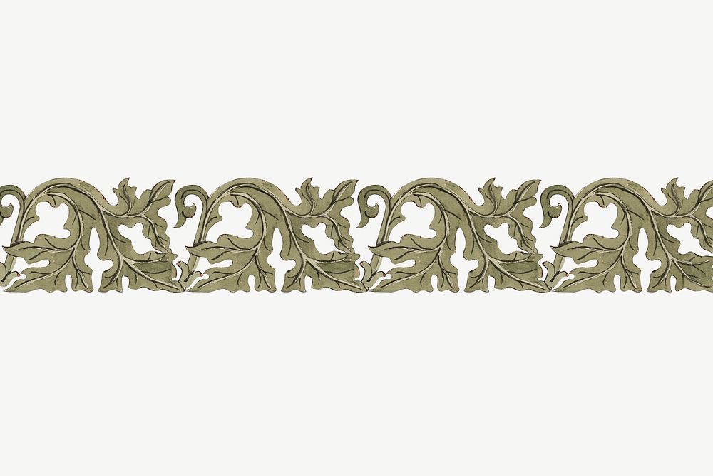 Ornate leaf divider, decorative element by Charles Dyce psd.  Remixed by rawpixel. 