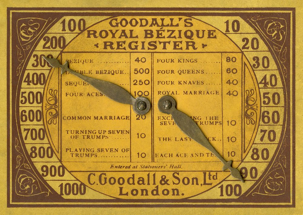 Goodall's Royal Bezique register (1900) by C. Goodall & Son. Original public domain image from Yale Center for British Art.…