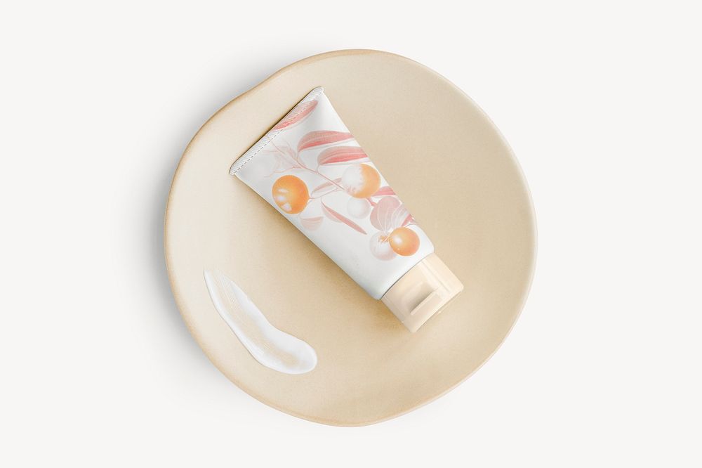 Face cream tube mockup design