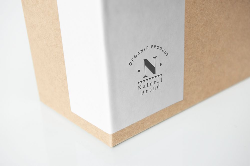 Natural paper box packaging mockup