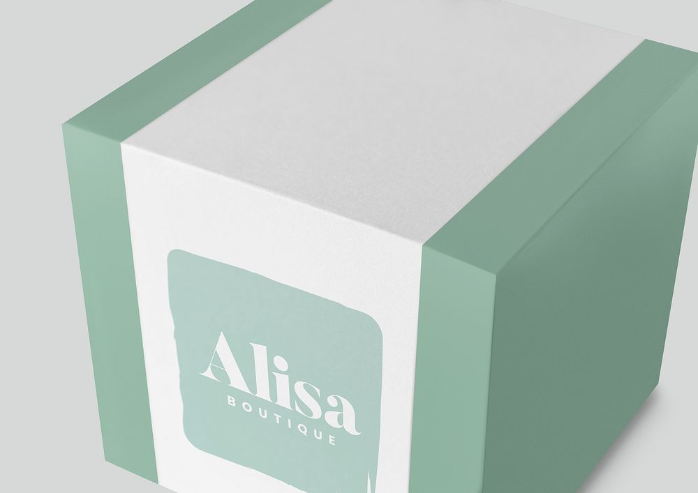 Mint green packaging box mockup
